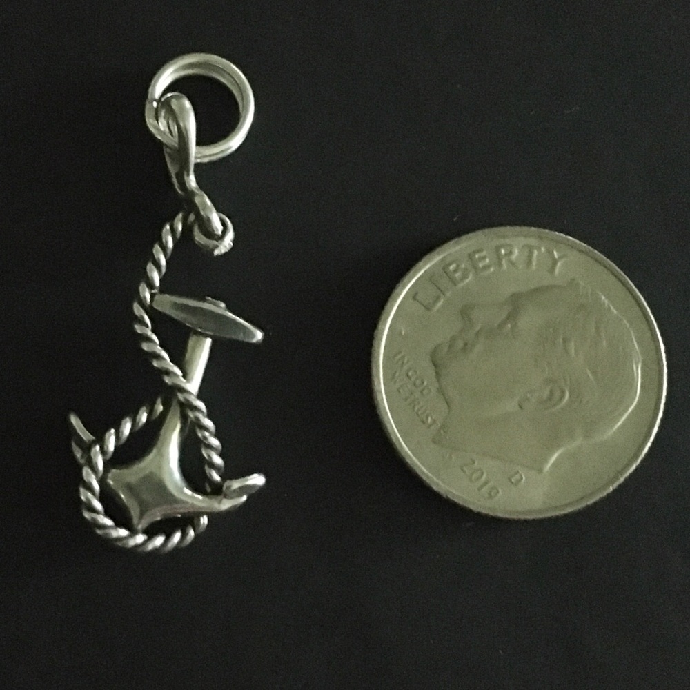 Sterling Anchor & Rope Charm - Picture 3 of 3